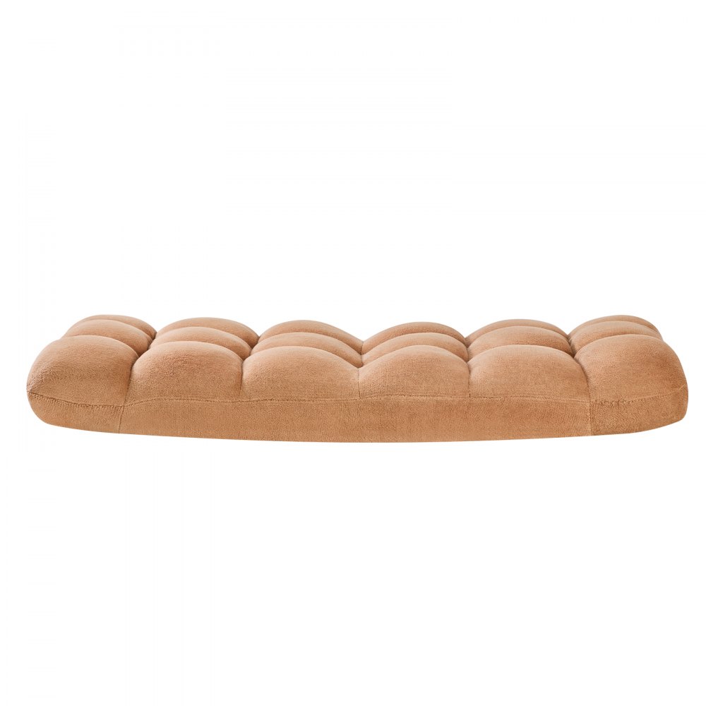 VEVOR Sillón de Suelo Relax, Sillón Reclinable con Respaldo Ajustable en 14 Posiciones, Acolchado de Espuma y Tapizado de Forro Polar Coral, para Lectura Descanso Sala de Estar Dormitorio, Marrón