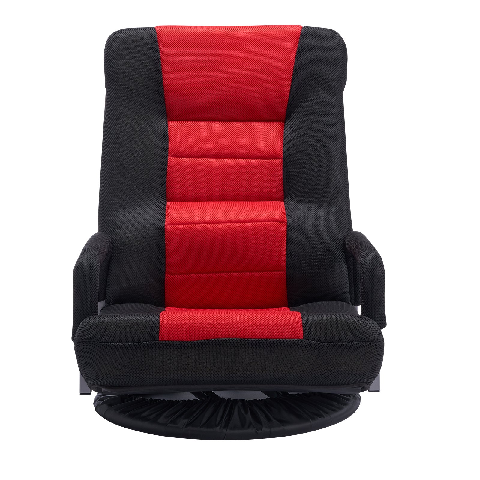 VEVOR Silla Giratoria para Juegos con Reposabrazos 540 x 660 x 760 mm, Silla Giratoria de 360° con Respaldo Plegable de 6 Posiciones Ajustables y Soporte Lumbar, Sofá Reclinable Plegable, Rojo y Negro