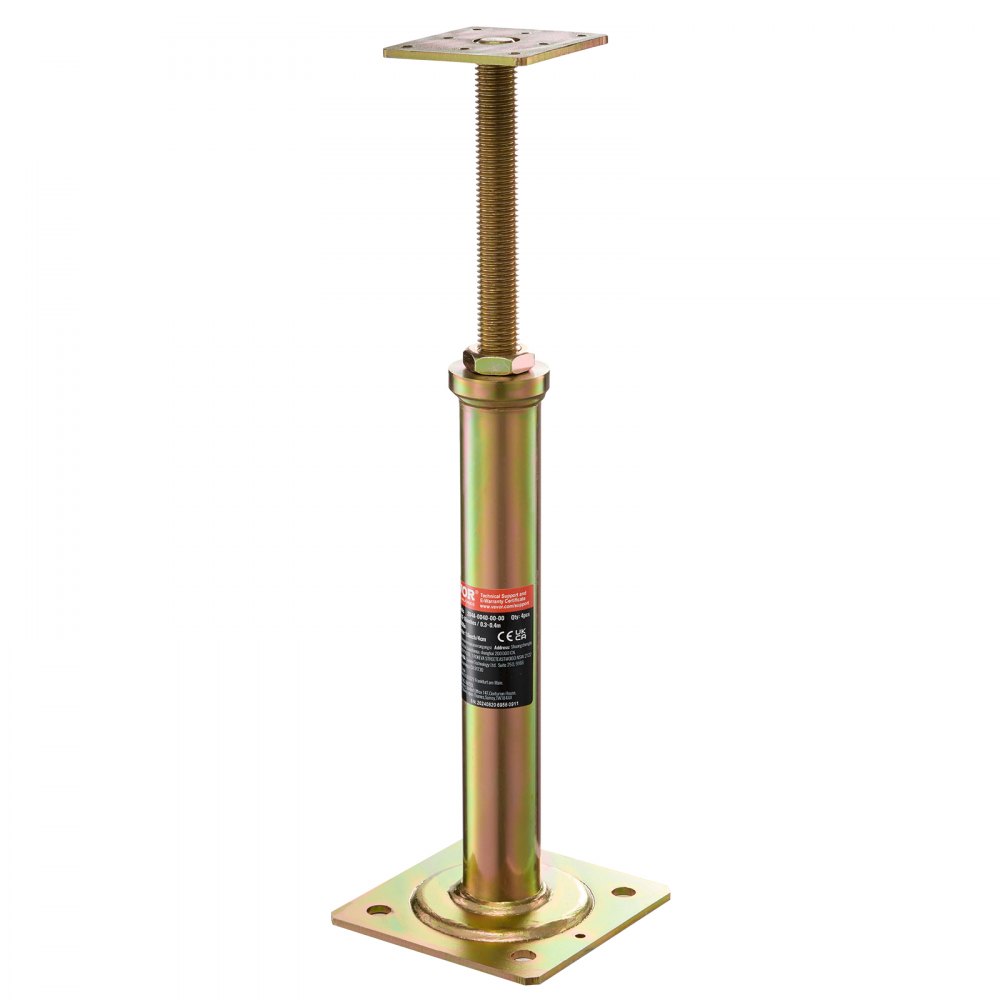 Gatos de piso para casa VEVOR, paquete de 4, rango de altura de 11,6" a 16", capacidad de carga máxima de 2200 lb por unidad, poste de gato de sótano con viga de soporte ajustable para nivelación, gato telescópico galvanizado para soporte temporal