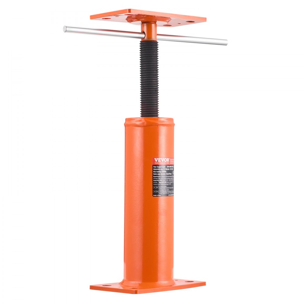 Gato de piso para casa VEVOR, rango de altura de 12" a 16", capacidad de carga máxima de 9700 lb, poste de gato de sótano con viga de soporte ajustable para nivelación, poste de gato telescópico de acero con soporte de elevación para soporte temporal