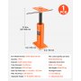 Gato de piso para casa VEVOR, rango de altura de 12" a 16", capacidad de carga máxima de 9700 lb, poste de gato de sótano con viga de soporte ajustable para nivelación, poste de gato telescópico de acero con soporte de elevación para soporte temporal