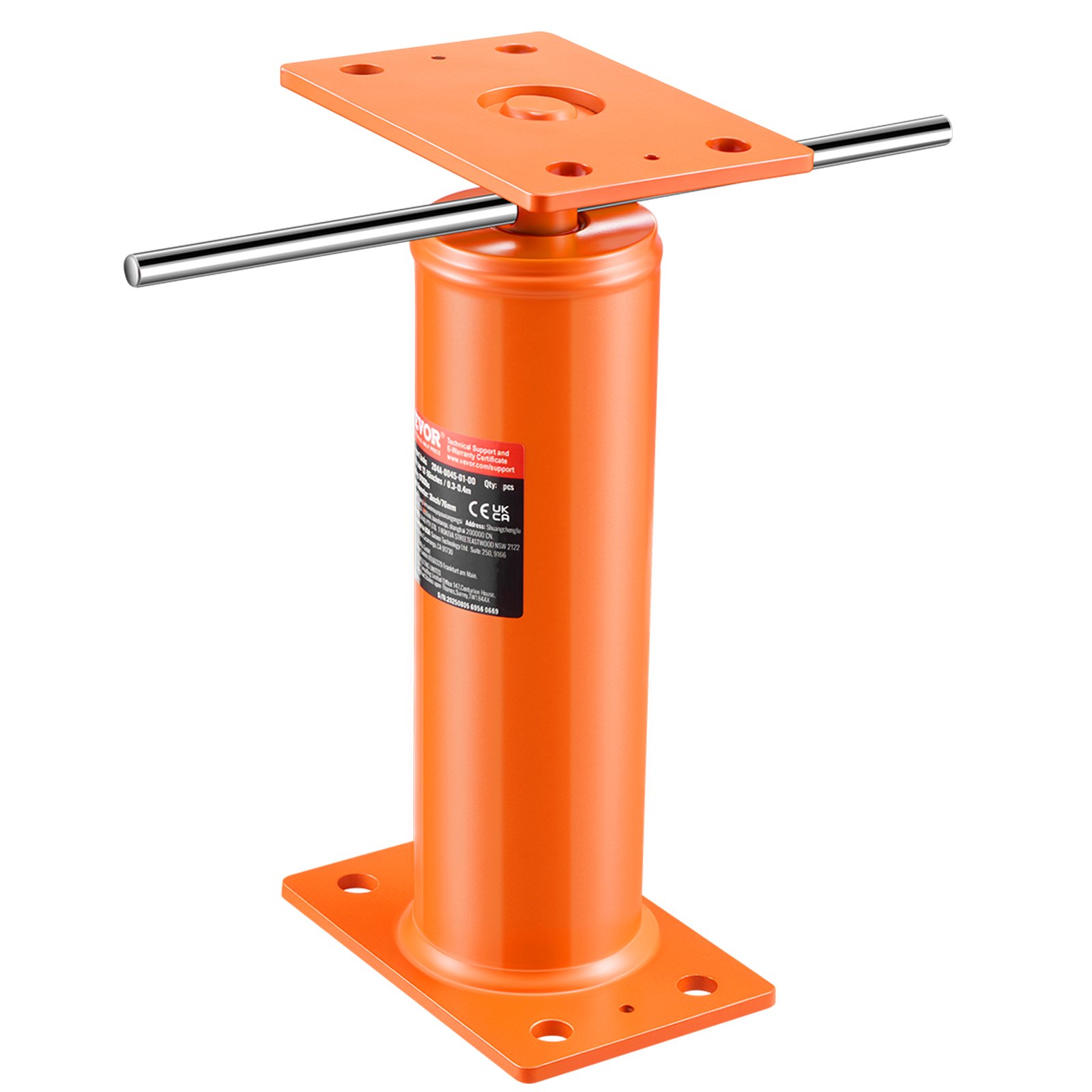 Gato de piso para casa VEVOR, rango de altura de 12" a 16", capacidad de carga máxima de 9700 lb, poste de gato de sótano con viga de soporte ajustable para nivelación, poste de gato telescópico de acero con soporte de elevación para soporte temporal