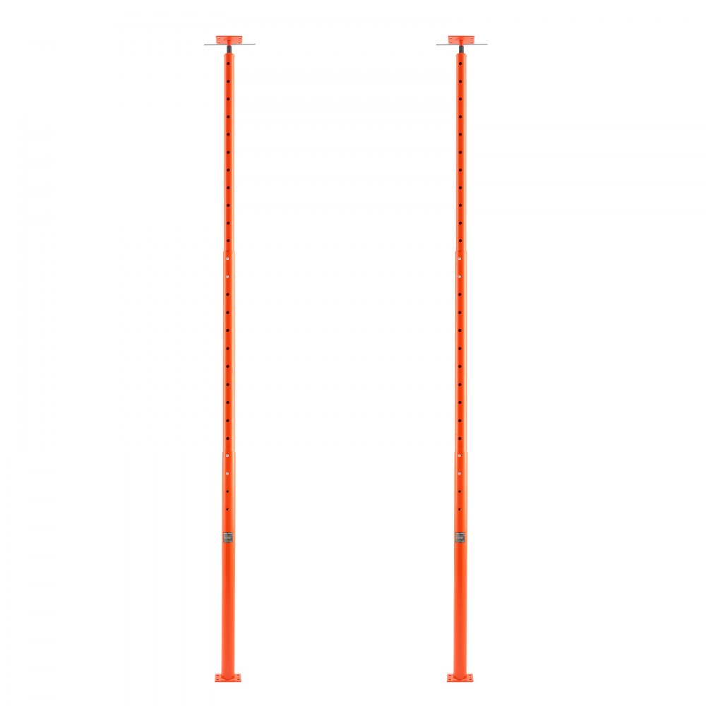 Gato de piso para casa VEVOR, rango de altura de 54" a 150", capacidad de carga máxima de 11200 lb, poste de gato de sótano con viga de soporte ajustable para nivelación, gato telescópico de acero con soporte de elevación para soporte temporal