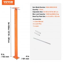 VEVOR Gato de Piso Ajustable para Casa Rango de Elevación de 137,16-381 cm