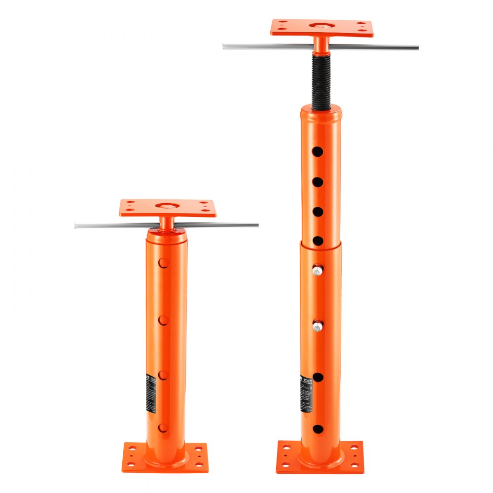 Gato de piso para casa VEVOR, rango de altura de 19" a 36", capacidad de carga máxima de 18000 lb, poste de gato de sótano con viga de soporte ajustable para nivelación, poste de gato telescópico de acero con soporte de elevación para soporte temporal