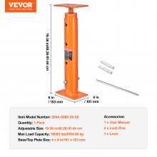 VEVOR Gato de Piso Ajustable para Casa Rango de Elevación de 48,26-91,44 cm