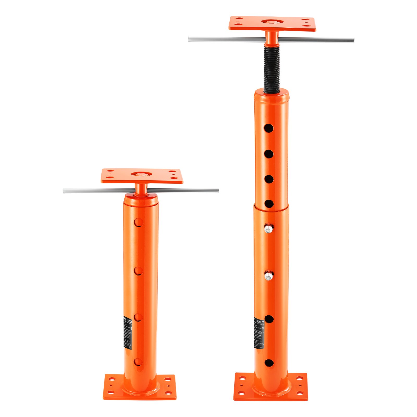 Gato de piso para casa VEVOR, rango de altura de 19" a 36", capacidad de carga máxima de 18000 lb, poste de gato de sótano con viga de soporte ajustable para nivelación, poste de gato telescópico de acero con soporte de elevación para soporte temporal