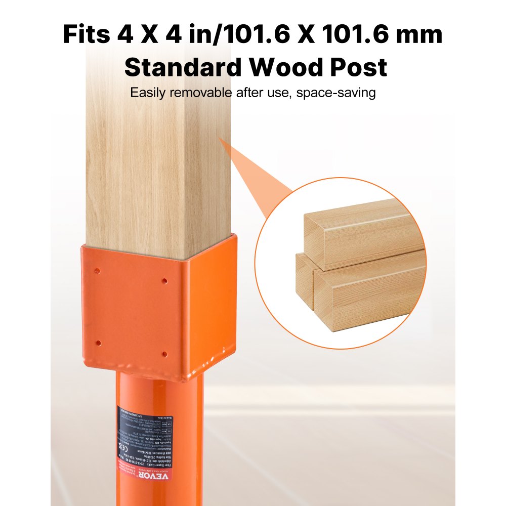 Poste de gato de tornillo VEVOR, 4" x 4", rango de altura de 13,2" a 18,7", capacidad de carga máxima de 24700 lb, gato de tierra ajustable, poste de gato de casa temporal para nivelar el hogar, levantar el piso, el sótano, el espacio de acceso, la viga de tierra