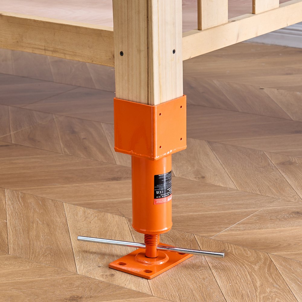 Poste de gato de tornillo VEVOR, 4" x 4", rango de altura de 13,2" a 18,7", capacidad de carga máxima de 24700 lb, gato de tierra ajustable, poste de gato de casa temporal para nivelar el hogar, levantar el piso, el sótano, el espacio de acceso, la viga de tierra