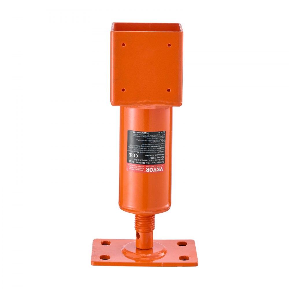 Poste de gato de tornillo VEVOR, 4" x 4", rango de altura de 13,2" a 18,7", capacidad de carga máxima de 24700 lb, gato de tierra ajustable, poste de gato de casa temporal para nivelar el hogar, levantar el piso, el sótano, el espacio de acceso, la viga de tierra