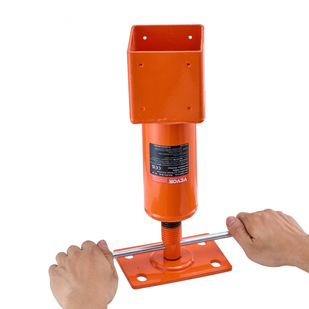 Poste de gato de tornillo VEVOR, 4" x 4", rango de altura de 13,2" a 18,7", capacidad de carga máxima de 24700 lb, gato de tierra ajustable, poste de gato de casa temporal para nivelar el hogar, levantar el piso, el sótano, el espacio de acceso, la viga de tierra