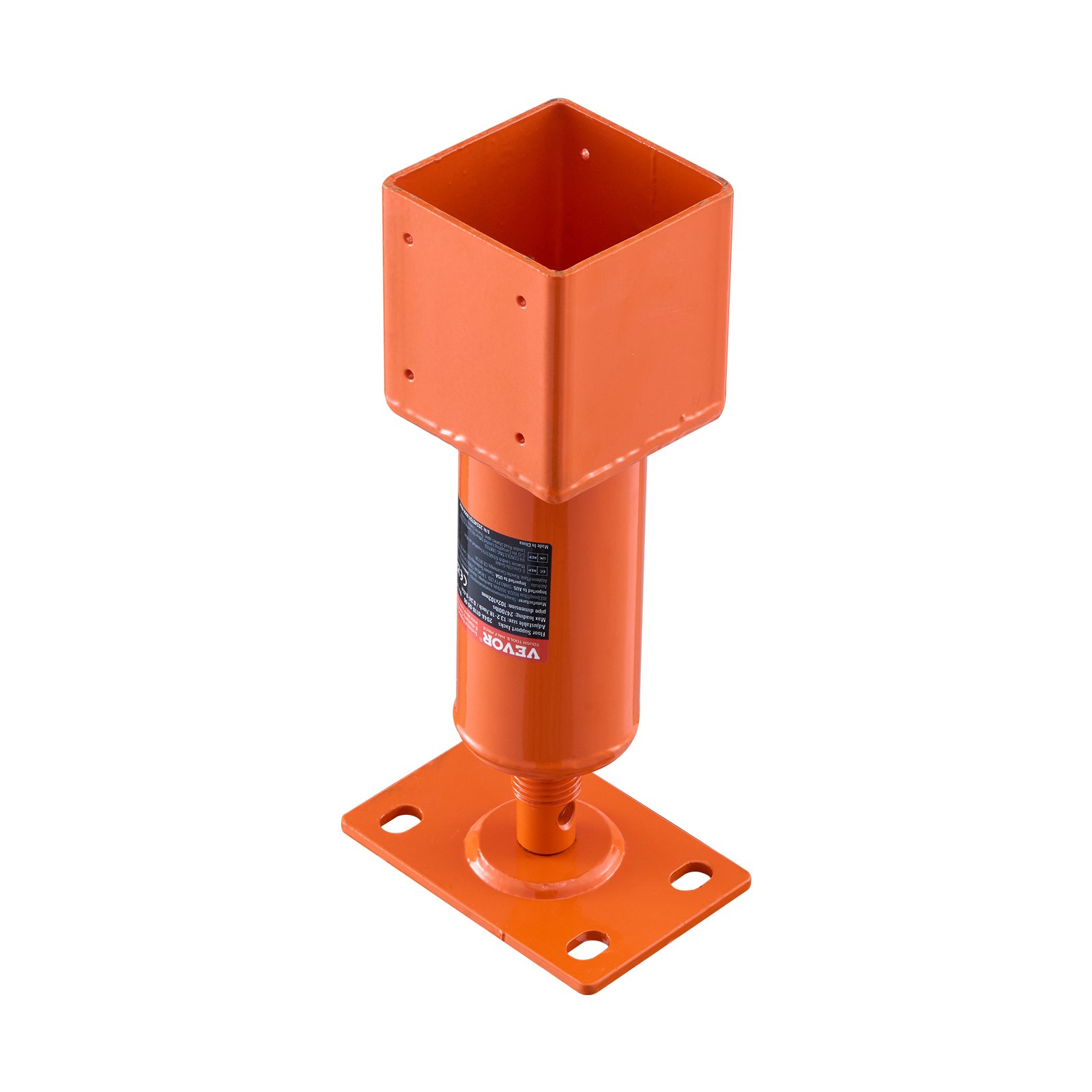 Poste de gato de tornillo VEVOR, 4" x 4", rango de altura de 13,2" a 18,7", capacidad de carga máxima de 24700 lb, gato de tierra ajustable, poste de gato de casa temporal para nivelar el hogar, levantar el piso, el sótano, el espacio de acceso, la viga de tierra
