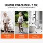 Andador plegable VEVOR Hemi Walker, andador plegable de un brazo para personas mayores con altura ajustable en 6 niveles, aluminio liviano | Ayuda de movilidad lateral con una sola mano para personas mayores discapacitadas, hasta 350 libras