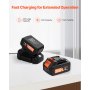 VEVOR Taladro Percutor Inalámbrico sin Escobillas, Atornillador Rotativo de 26 mm Kit de Herramientas Eléctricas Ligeras SDS-Plus con Batería de Litio y Cargador, 4 Funciones 1200 RPM 5300 BPM