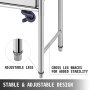 VEVOR Fregadero Comercial de Acero Inoxidable para Fregadero de Cocina, 1 Compartimientos de Tamaño Total 100 x 61 x 95 cm Plata, Hecho a Mano Con Plataforma Derecha para Fregadero de Barra Inferior