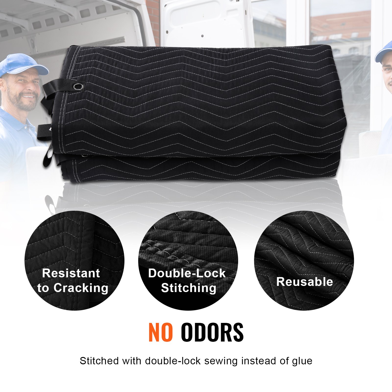 VEVOR Manta de Amortiguación de Sonido con Ojales para Estudio 2438x2032 mm Manta Aislante Acústica Grande Tejido de Poliéster Manta de Absorción Acústica para Bloquear Ruido Ligero, Proteger Muebles