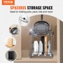 VEVOR Almacenamiento extensible para tapas de ollas, organizador de sartenes de 2 niveles, 30,5 x 57,5 ​​x 46,5 cm, estante para ollas con divisor ajustable, estante para ollas, utensilios de cocina p
