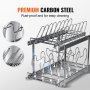 VEVOR Almacenamiento extensible para tapas de ollas, organizador de sartenes de 2 niveles, 30,5 x 57,5 ​​x 46,5 cm, estante para ollas con divisor ajustable, estante para ollas, utensilios de cocina p