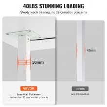 VEVOR Escritorio de Pie Móvil Alto Ajustable de 713-1118 mm Escritorio de Pie/Sentado Carga de 18,1 kg con Resorte de Gas Ruedas Giratorias 360° Mesa con Cerradura para Ordenador Hogar Oficina Escuela