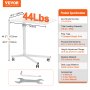 VEVOR Escritorio de Pie Móvil Alto Ajustable de 723-1122 mm Escritorio de Pie/Sentado Carga de 20 kg con Resorte de Gas Ruedas Giratorias 360° Mesa con Cerradura para Ordenador Hogar Oficina Escuela
