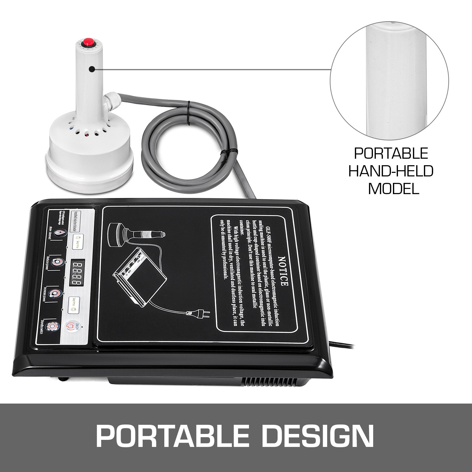 Handheld Induction Sealer 20-100 Mm Portable Useful Tool Sealing Machine