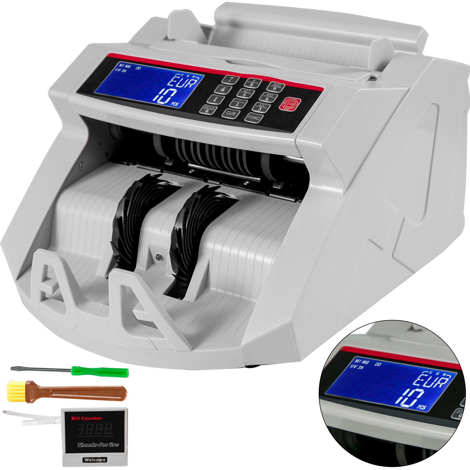 Contador Detector De Billetes Falsos Automático Lcd Extra 1000pcs/min Uv Y Mg