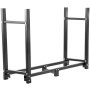 VEVOR Estante de Leña con Cubierta 244,5 x 36,2 x 122 cm Estante para Leña Exterior Capacidad de Carga 590 kg Estante de Leña de Acero Estante para Leña con Pies Estante de Registro de Chimenea Negro
