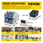 VEVOR Contador de Dinero >800 pcs/min Detector Billetes Falsos Tamaño de Nota Contador de Efectivo con Impresora Contador de Billetes