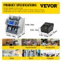 VEVOR Contador de Dinero >800 pcs / min Detector Billetes Falsos Contador de Efectivo 7kg con Impresora Contador de Billetes Incluye Detección