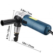 VEVOR Cizalla Nibbler de Metal 4 mm 625W Giratorio 360º Cizalla de Punzonadora Eléctrica 1000 RPM Cizalla Eléctrica de Aleación Metálica para Chapa Metálica, Acero, Cobre, Aluminio, Plástico y Vidrio