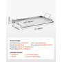 VEVOR Parrilla de Acero Inoxidable de Alta Calidad Universal Rectangular 585 x 365 mm con Superficie Plana, Plancha de Gas para Barbacoa, Utensilios de Cocina Familiares Portátiles con Asa, Plata