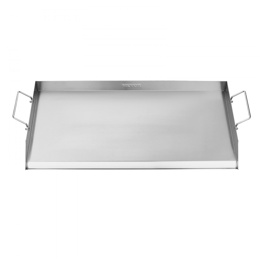 VEVOR Parrilla de Acero Inoxidable Universal Rectangular 809 x 370 mm con Superficie Plana, Plancha de Gas para Barbacoa, Utensilios de Cocina Familiares Portátiles con Asa, Alta Compatibilidad