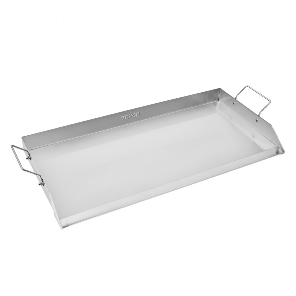 VEVOR Parrilla de Acero Inoxidable Universal Rectangular 809 x 370 mm con Superficie Plana, Plancha de Gas para Barbacoa, Utensilios de Cocina Familiares Portátiles con Asa, Alta Compatibilidad