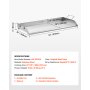 VEVOR Parrilla de Acero Inoxidable Universal Rectangular 809 x 370 mm con Superficie Plana, Plancha de Gas para Barbacoa, Utensilios de Cocina Familiares Portátiles con Asa, Alta Compatibilidad