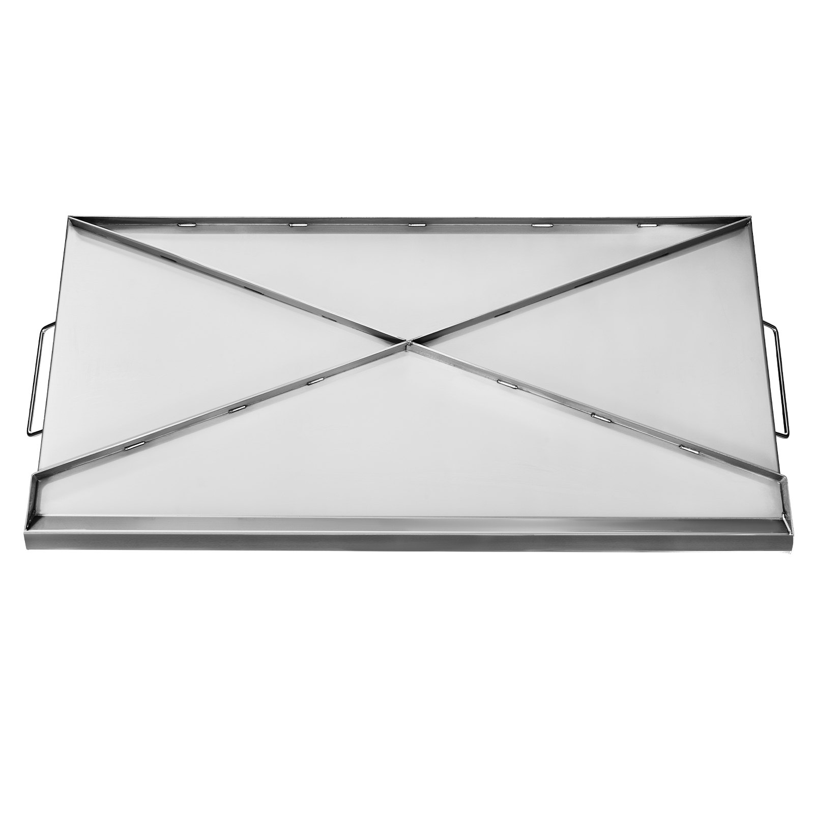 VEVOR Parrilla de Acero Inoxidable Universal Rectangular 809 x 370 mm con Superficie Plana, Plancha de Gas para Barbacoa, Utensilios de Cocina Familiares Portátiles con Asa, Alta Compatibilidad