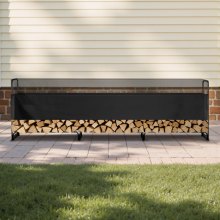 VEVOR Estante de Almacenamiento de Leña 386x36x117 cm Marco de Acero Soporte de Leña con Funda Impermeable 600D Oxford Leñero para Chimenea para 3/4 Cuerda de Leña Carga de 400 kg para Jardín Terraza