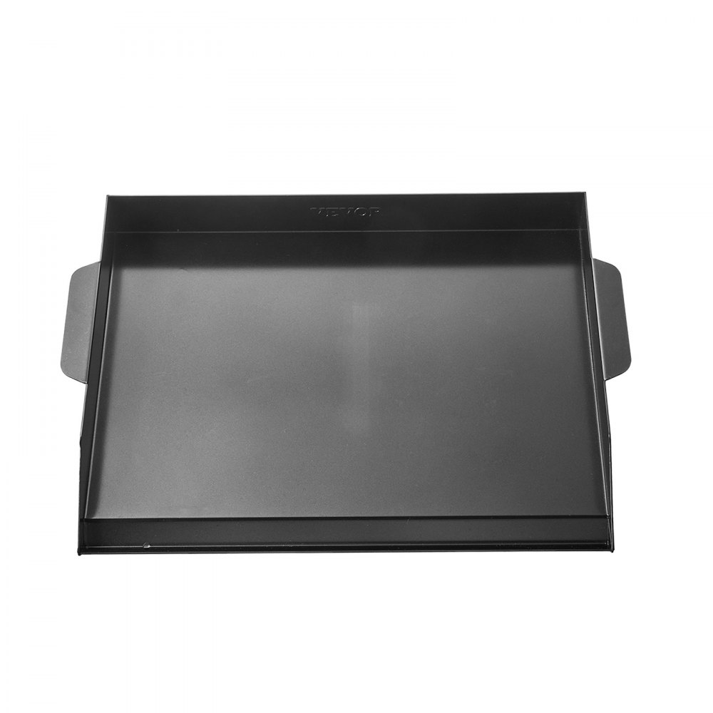 VEVOR Parrilla Duradera de Acero al Carbono Universal Rectangular de 502 x 370 mm con Superficie Plana, Plancha de Gas para Barbacoa, Utensilios de Cocina Familiares Portátiles con asa, Negro