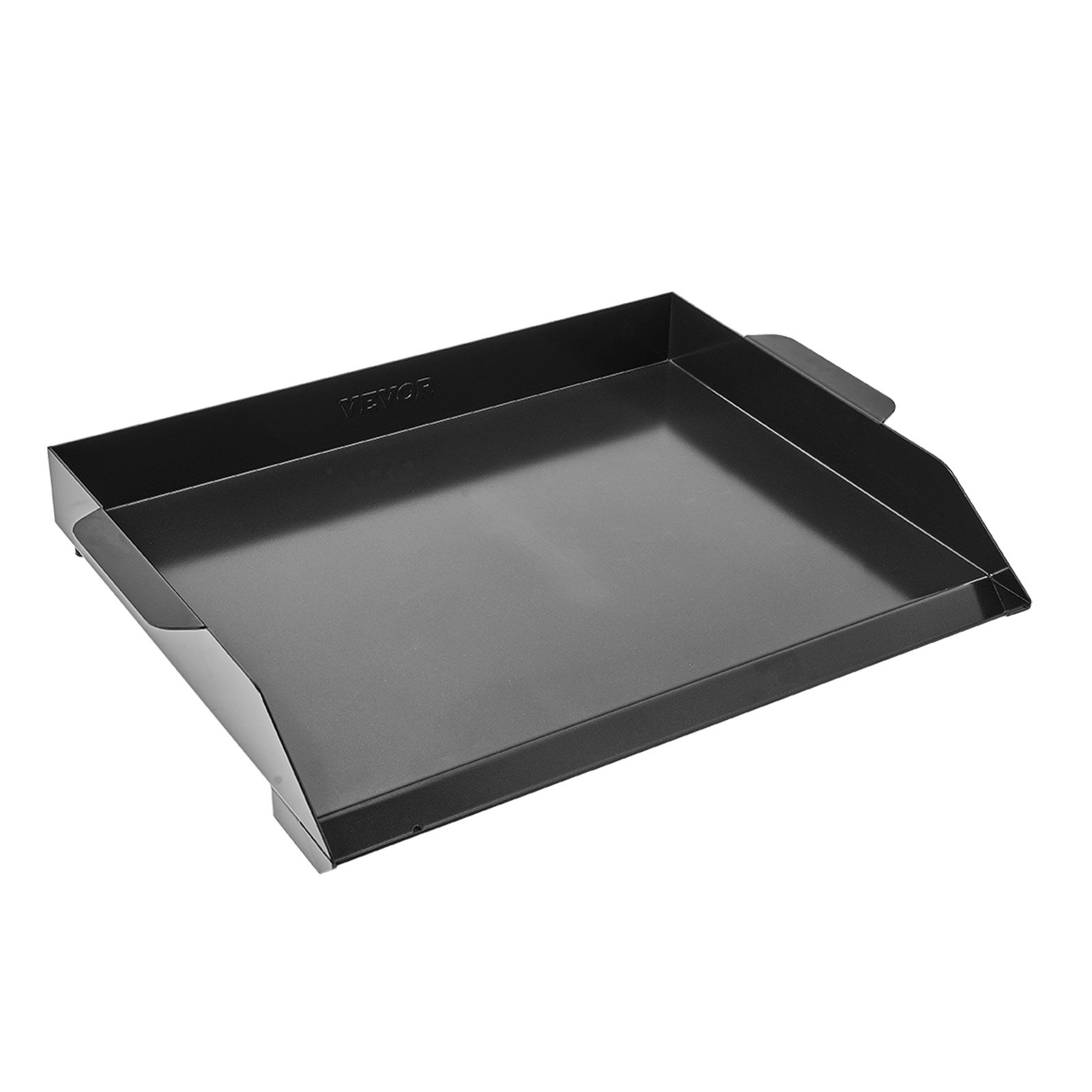 VEVOR Parrilla Duradera de Acero al Carbono Universal Rectangular de 502 x 370 mm con Superficie Plana, Plancha de Gas para Barbacoa, Utensilios de Cocina Familiares Portátiles con asa, Negro