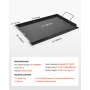 VEVOR Parrilla de Acero al Carbono Robusto Universal Rectangular 606 x 360 mm con Superficie Plana, Plancha de Gas para Barbacoa, Utensilios de Cocina Familiares Portátiles con asa, Gran Superficie