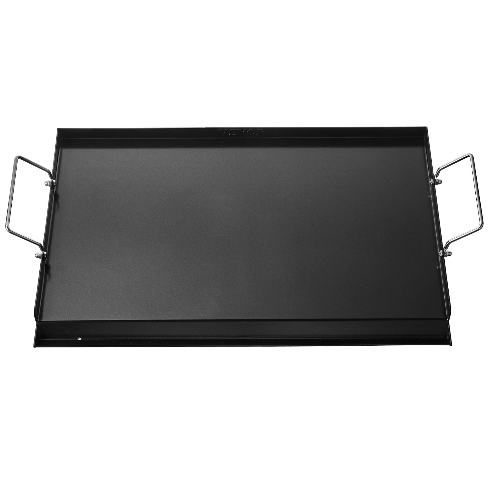VEVOR Parrilla de Acero al Carbono Robusto Universal Rectangular 606 x 360 mm con Superficie Plana, Plancha de Gas para Barbacoa, Utensilios de Cocina Familiares Portátiles con asa, Gran Superficie