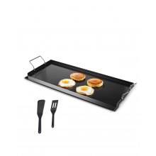 VEVOR Parrilla de Acero al Carbono Universal Rectangular 812 x 310 mm con Superficie Plana, Plancha de Gas para Barbacoa, Teppanyaki, Utensilios Cocina Familiares Portátiles con Asa, para Cocción