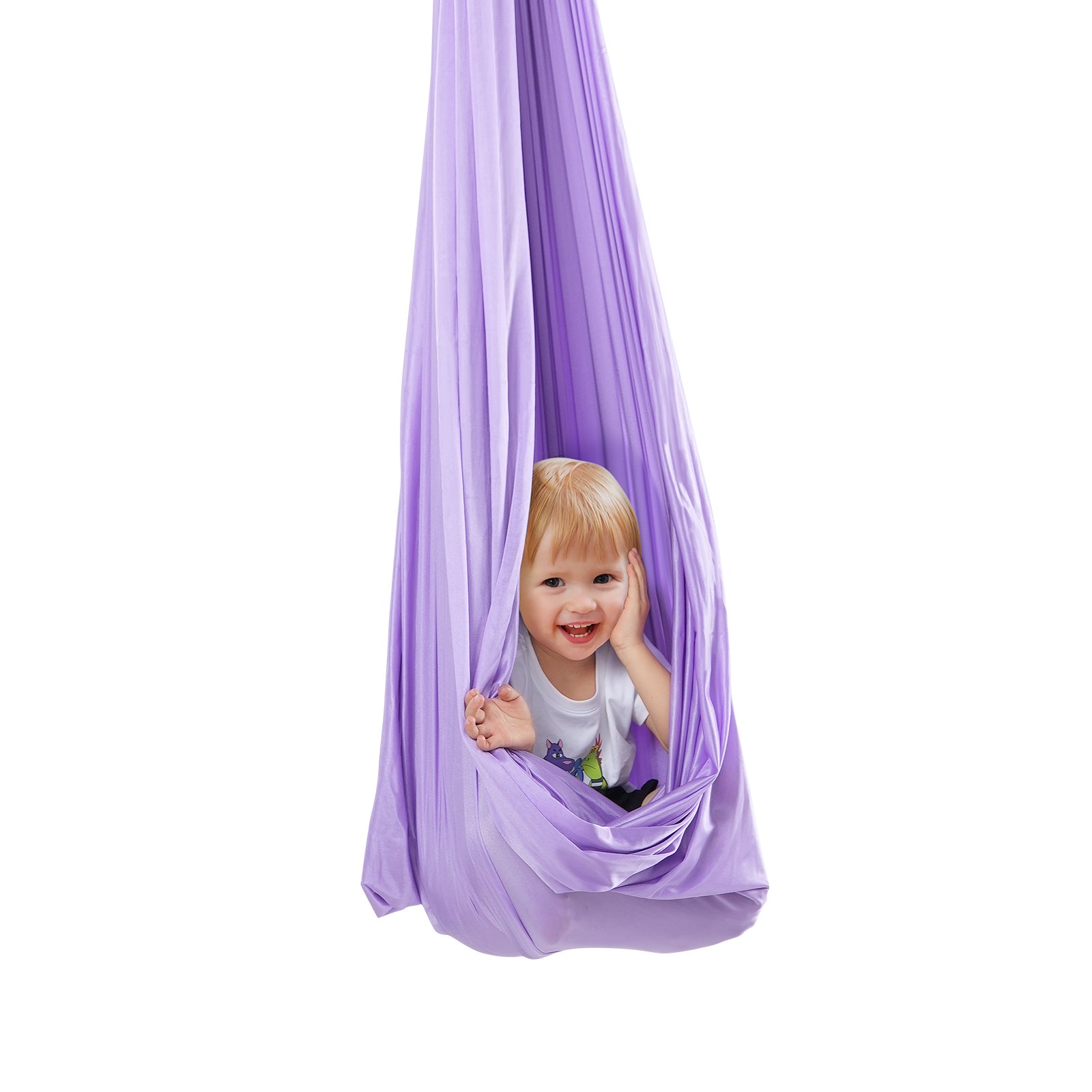 VEVOR Aerial Yoga Hammock Set 2.8 x 1.6 m, Purple Aerial Yoga Swing Air Flying, Children's Aerial Yoga Hammock Swing 250 kg Max. Load Capacity, incl. Yoga Socks & O-Shaped Sling & Ceiling Mount