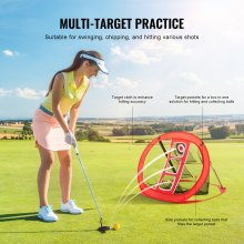 VEVOR Red de Práctica de Golf, Red de Práctica de Golf Emergente Portátil para Interiores y Exteriores, Red de Ayuda para Golpear Golf con Objetivo y Bolsa de Transporte para Columpio de Entrenamiento