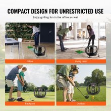VEVOR Red de Práctica de Golf, Red de Práctica de Golf Emergente, Portátil para Interiores y Exteriores, Red de Ayuda para Golpear Golf con Objetivo/Estera/Pelotas/Tee/Bolsa de Transporte, Negro
