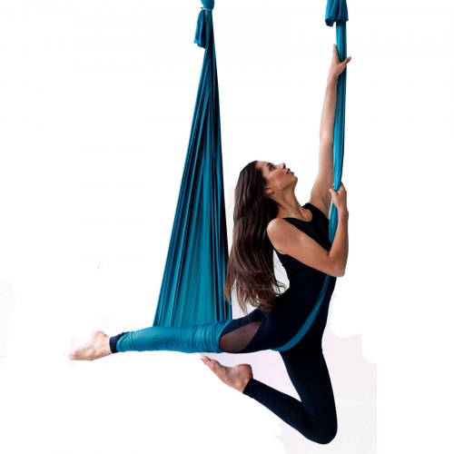 VEVOR Hamaca Aérea De Yoga 5x2.8m – Kit De Columpio Antigravedad Con Cadenas Y Mosquetones – Nylon 100g/m² – Soporta 1000kg – Para Pilates Y Gimnasio