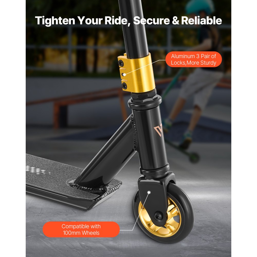 VEVOR Stunt Scooter, complete trick scooter for children aged 11-13 years, teenagers, boys and girls, freestyle street rider for advanced and beginner riders, lightweight aluminum deck