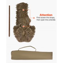 VEVOR Sombrilla de Paja de PP 1981 mm Sombrilla Tiki Inclinable para Playa Patio