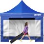 VEVOR Carpa Plegable con Paredes Laterales Cenador Plegable de 3 x 3 m Carpas Impermeables de PVC con Bolsa de Tela Cenador para Exteriores 3 Alturas Ajustables Azul para Fiestas, Bodas, Reuniones