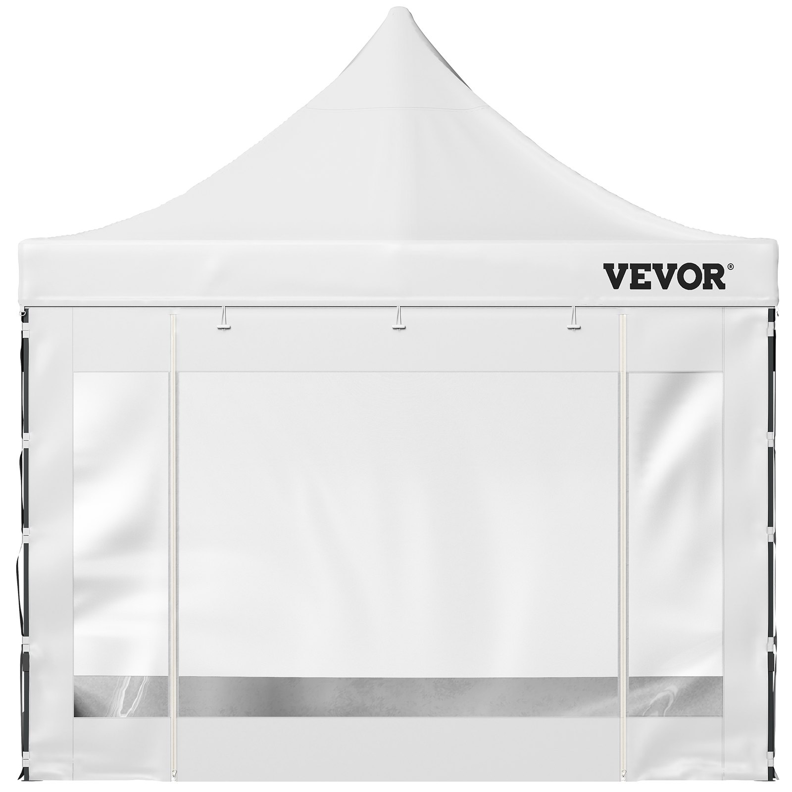 VEVOR Carpa Plegable con Paredes Laterales Cenador Plegable de 3 x 3 m Carpas Impermeables de PVC con Bolsa de Tela Cenador para Exteriores 3 Alturas Ajustables Blanco para Fiestas, Bodas, Reuniones