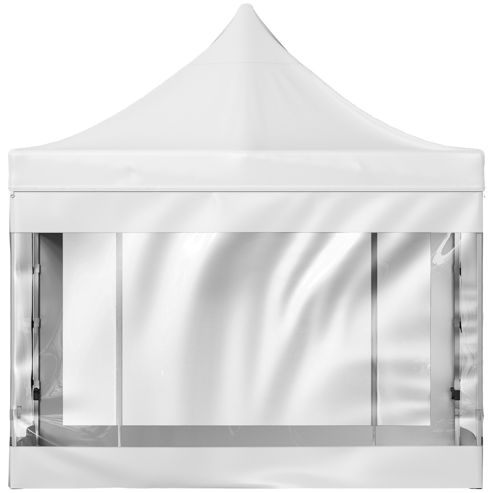 VEVOR Carpa Plegable con Paredes Laterales Cenador Plegable de 3 x 3 m Carpas Impermeables de PVC con Bolsa de Tela Cenador para Exteriores 3 Alturas Ajustables Blanco para Fiestas, Bodas, Reuniones